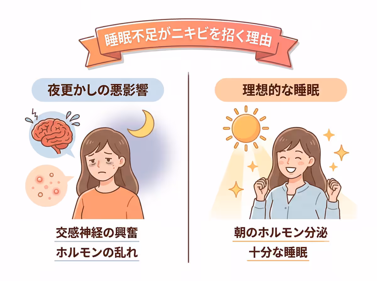 睡眠不足がニキビを招く理由