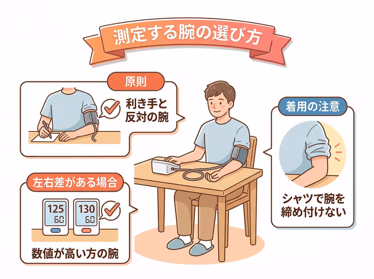 測定する腕の選び方