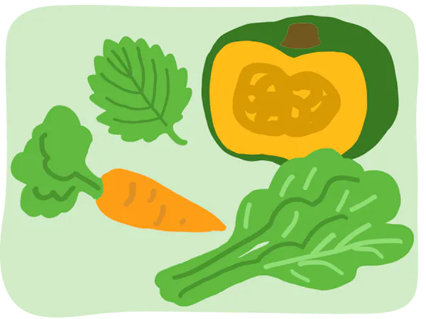 カボチャやにんじんなどのイラスト