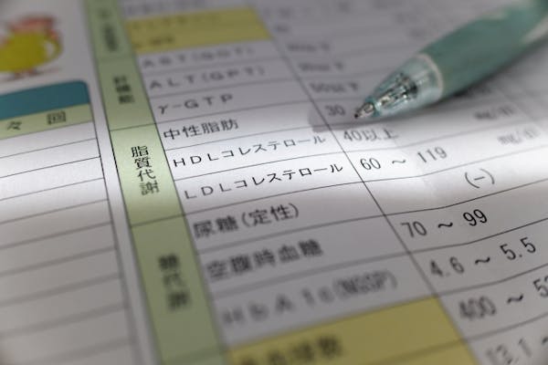 健康診断票のコレステロール部分