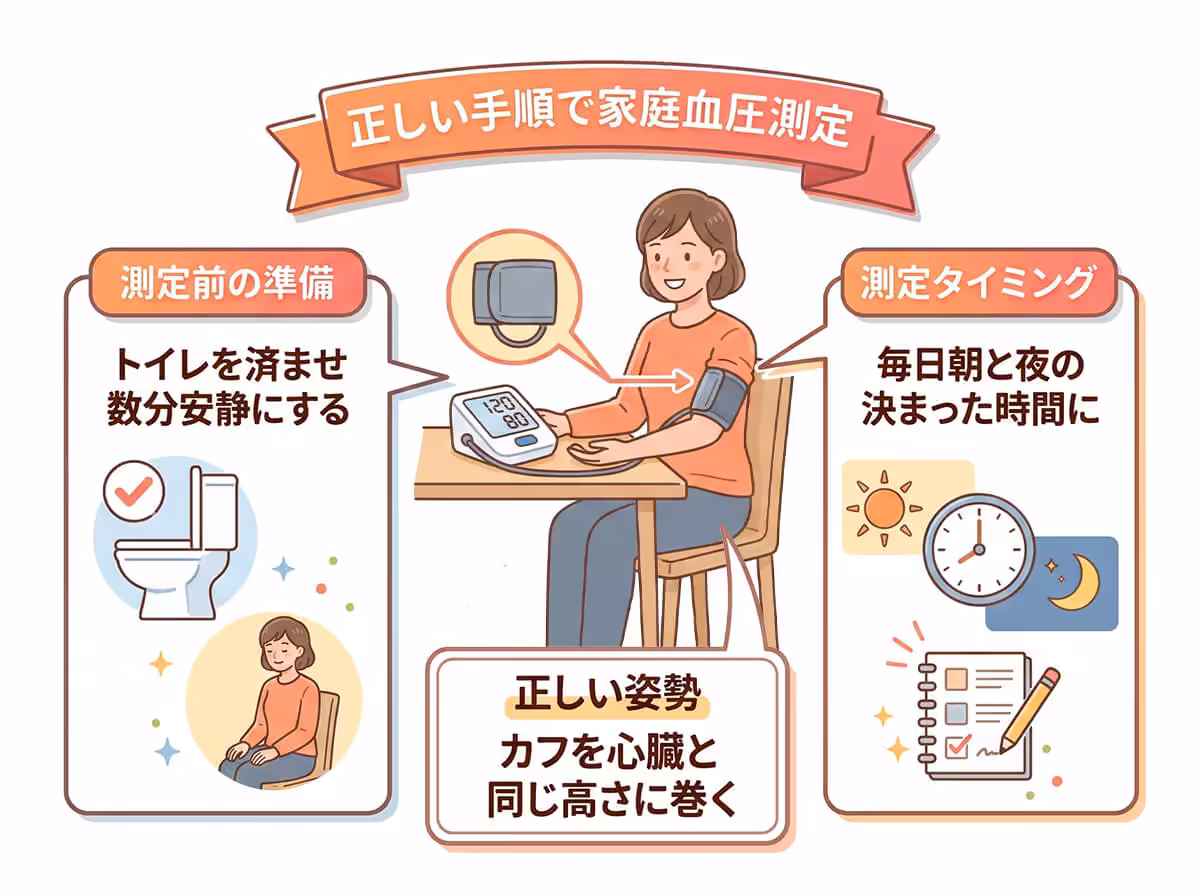 正しい手順で家庭血圧測定