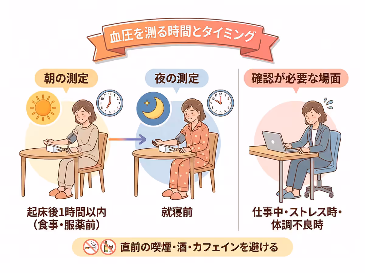 血圧を測る時間とタイミング
