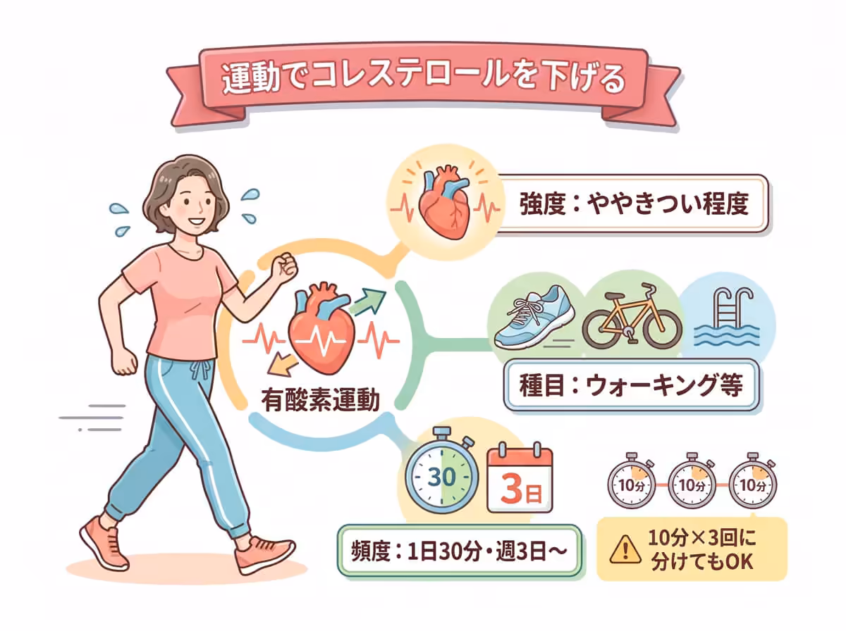 運動でコレステロールを下げる