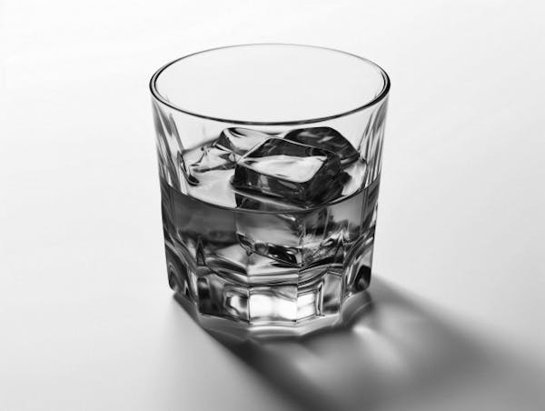 氷とアルコールのはいったグラス