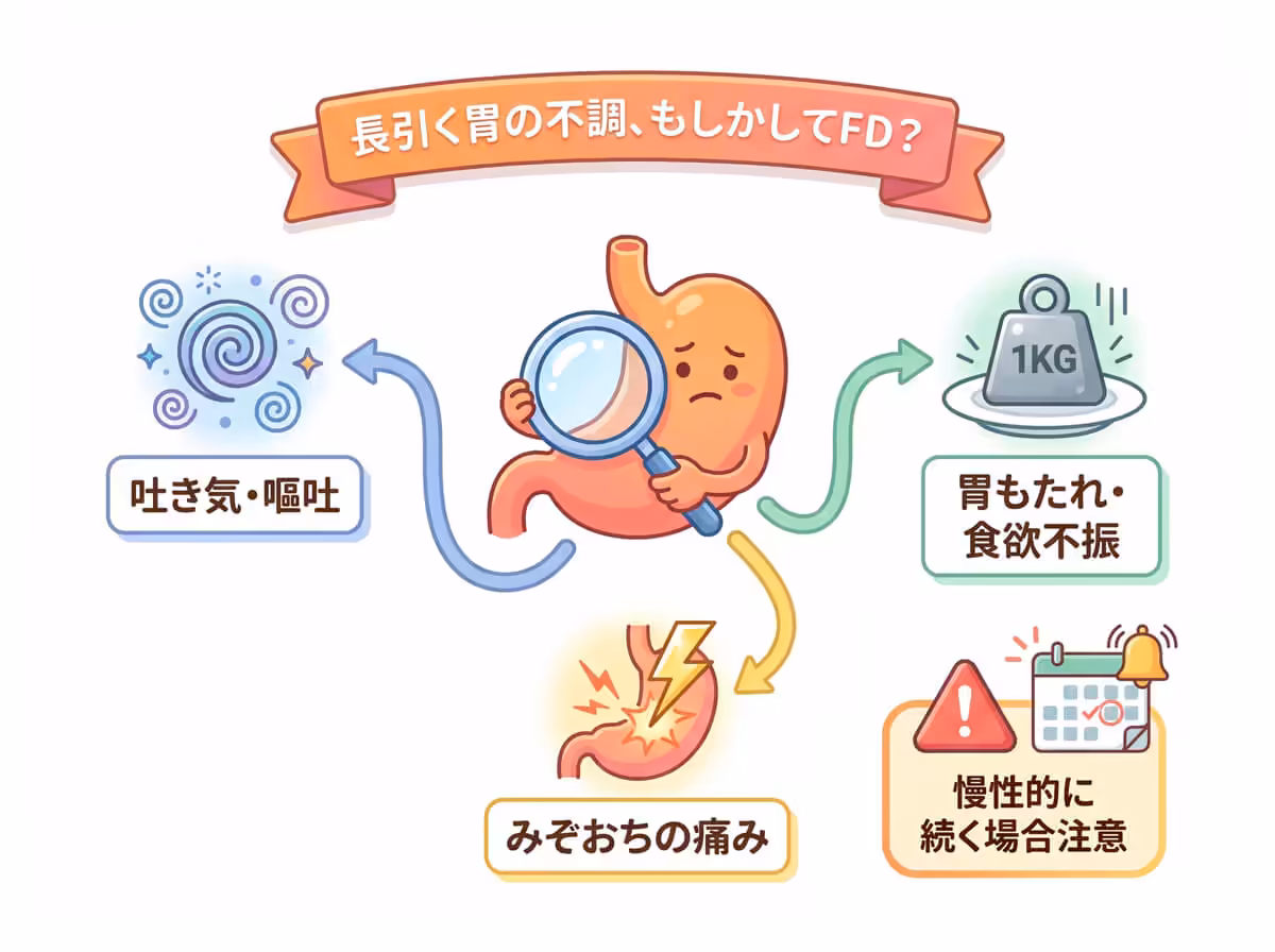 長引く胃の不調、もしかしてFD？
