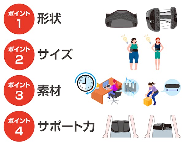 女性が腰痛ベルトを選ぶときの4つの比較ポイント