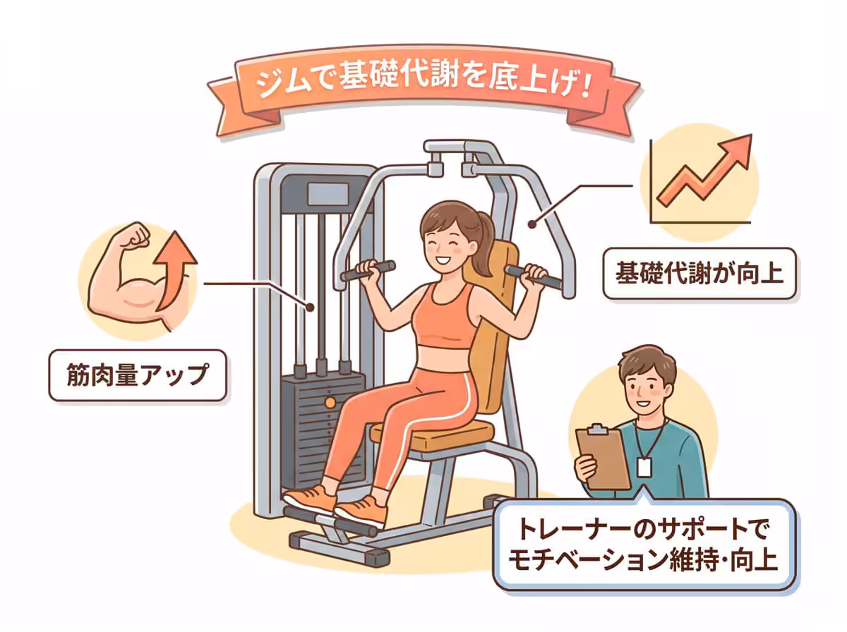 ジムで基礎代謝を底上げ！