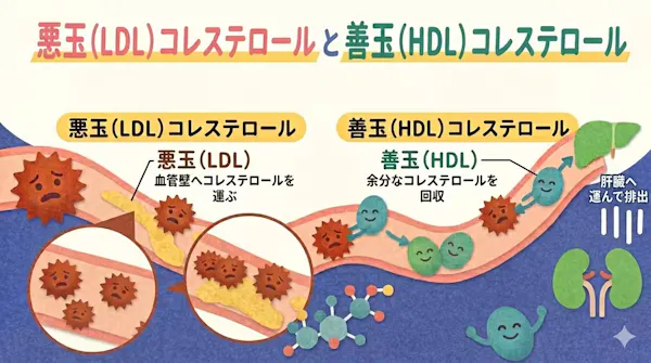 LDLとHDLコレステロールが存在することを説明