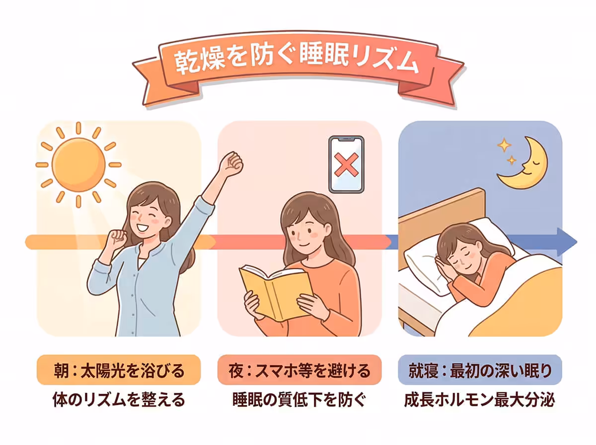 乾燥を防ぐ睡眠リズム