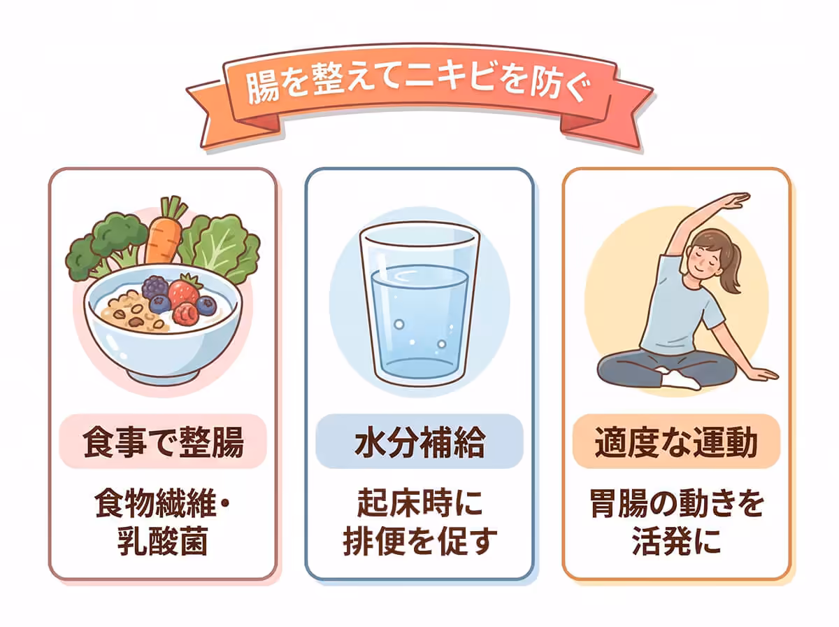腸を整えてニキビを防ぐ