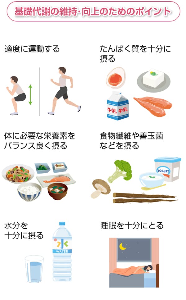 基礎代謝量の維持・向上のためのポイント