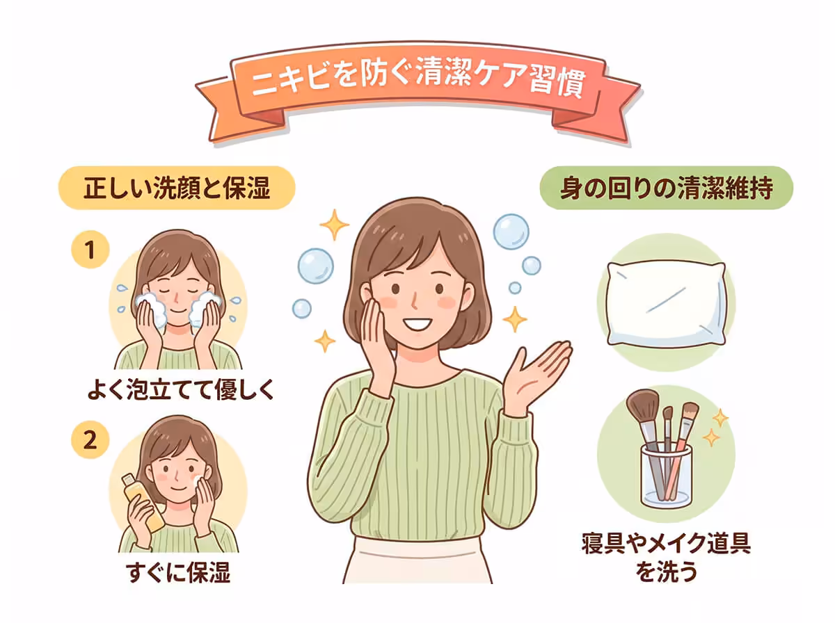 ニキビを防ぐ清潔ケア習慣