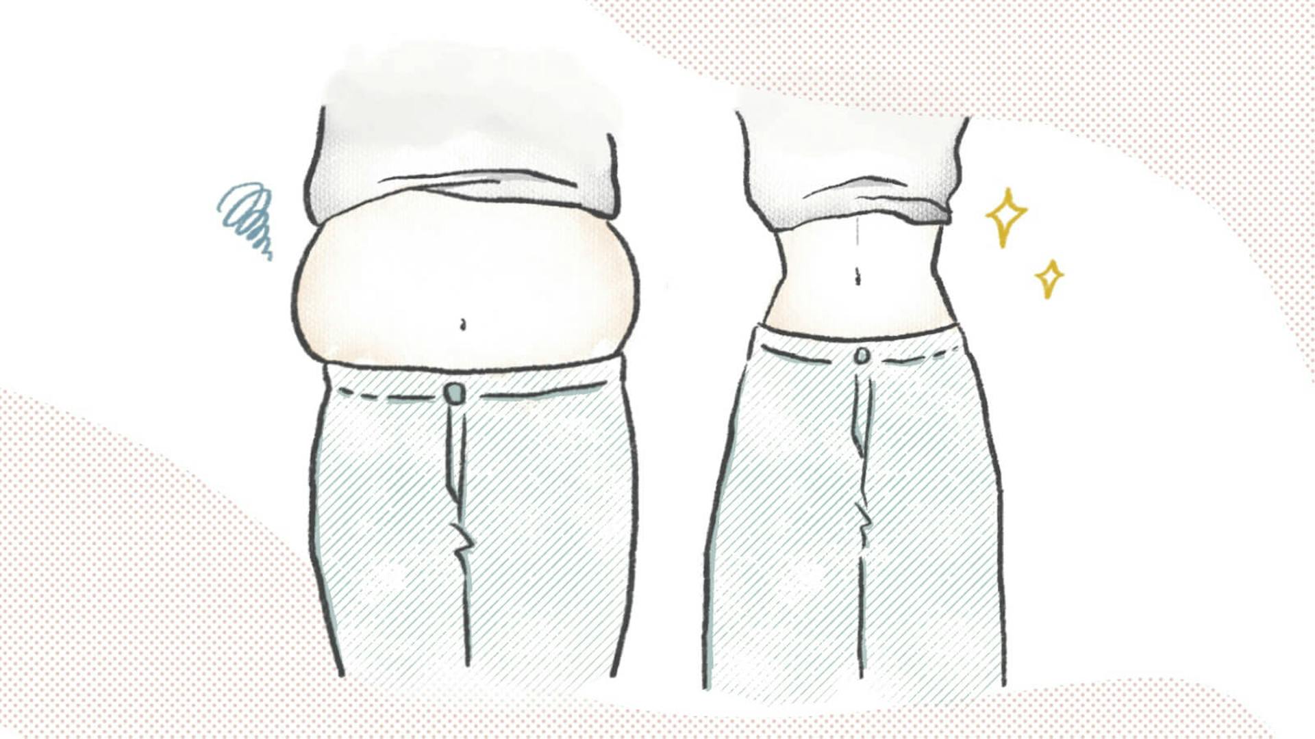 ぽっこりお腹を改善するには？内臓脂肪を減らすためのポイントのサムネイル