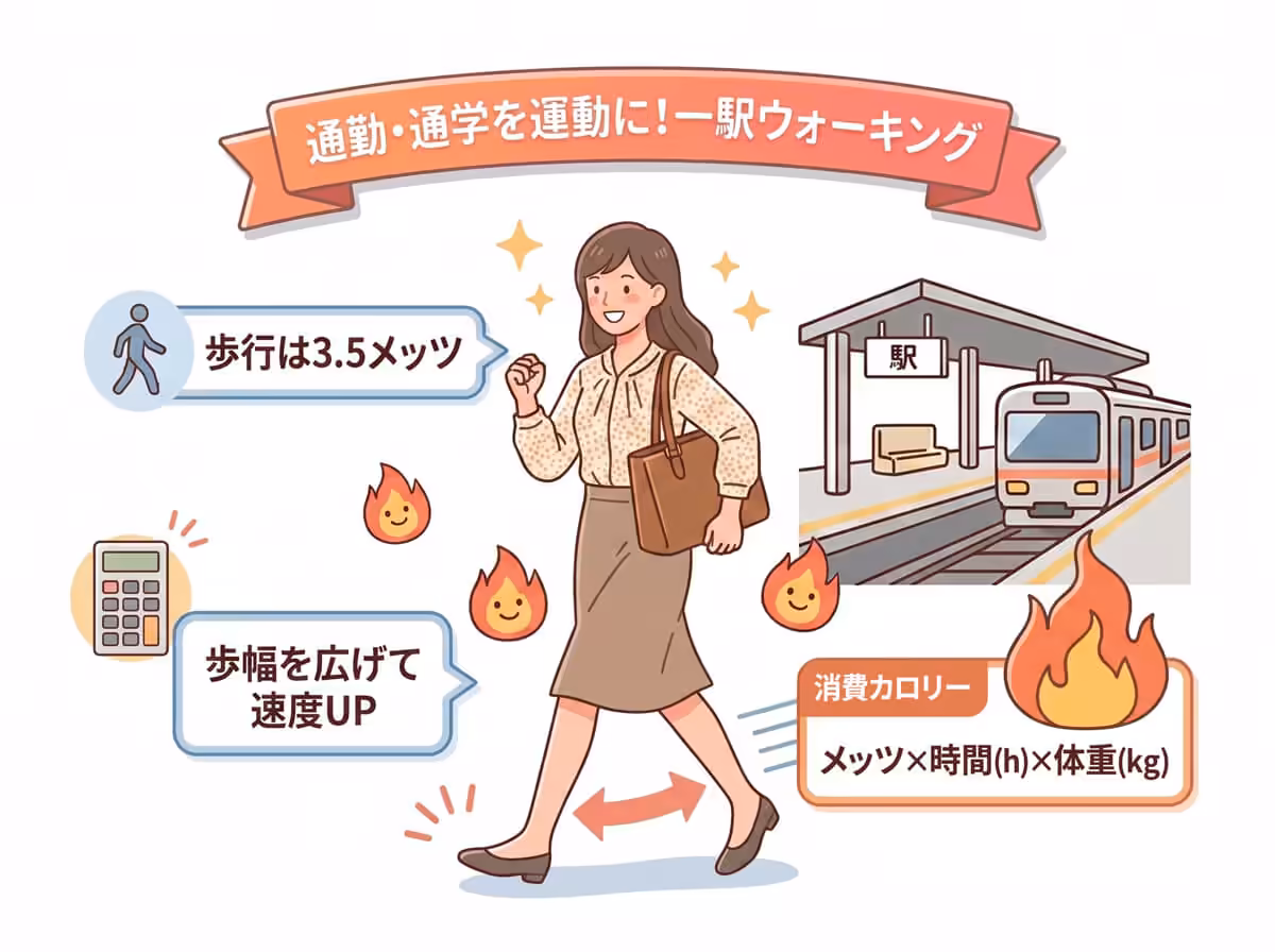 通勤・通学を運動に！一駅ウォーキング