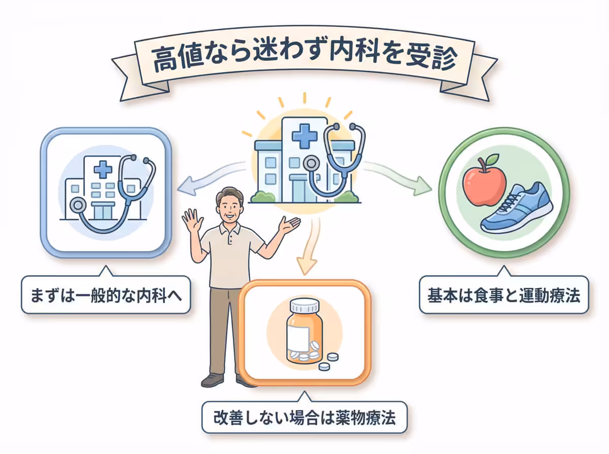 高値なら迷わず内科を受診