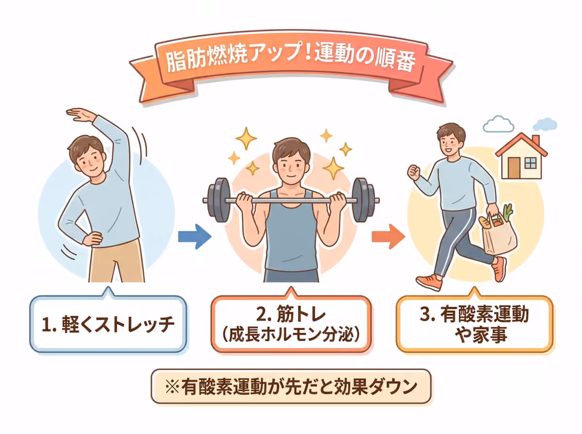 脂肪燃焼アップ！運動の順番