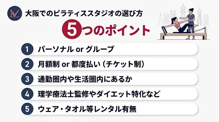 大阪でピラティススタジオを選ぶ上での5つのポイント