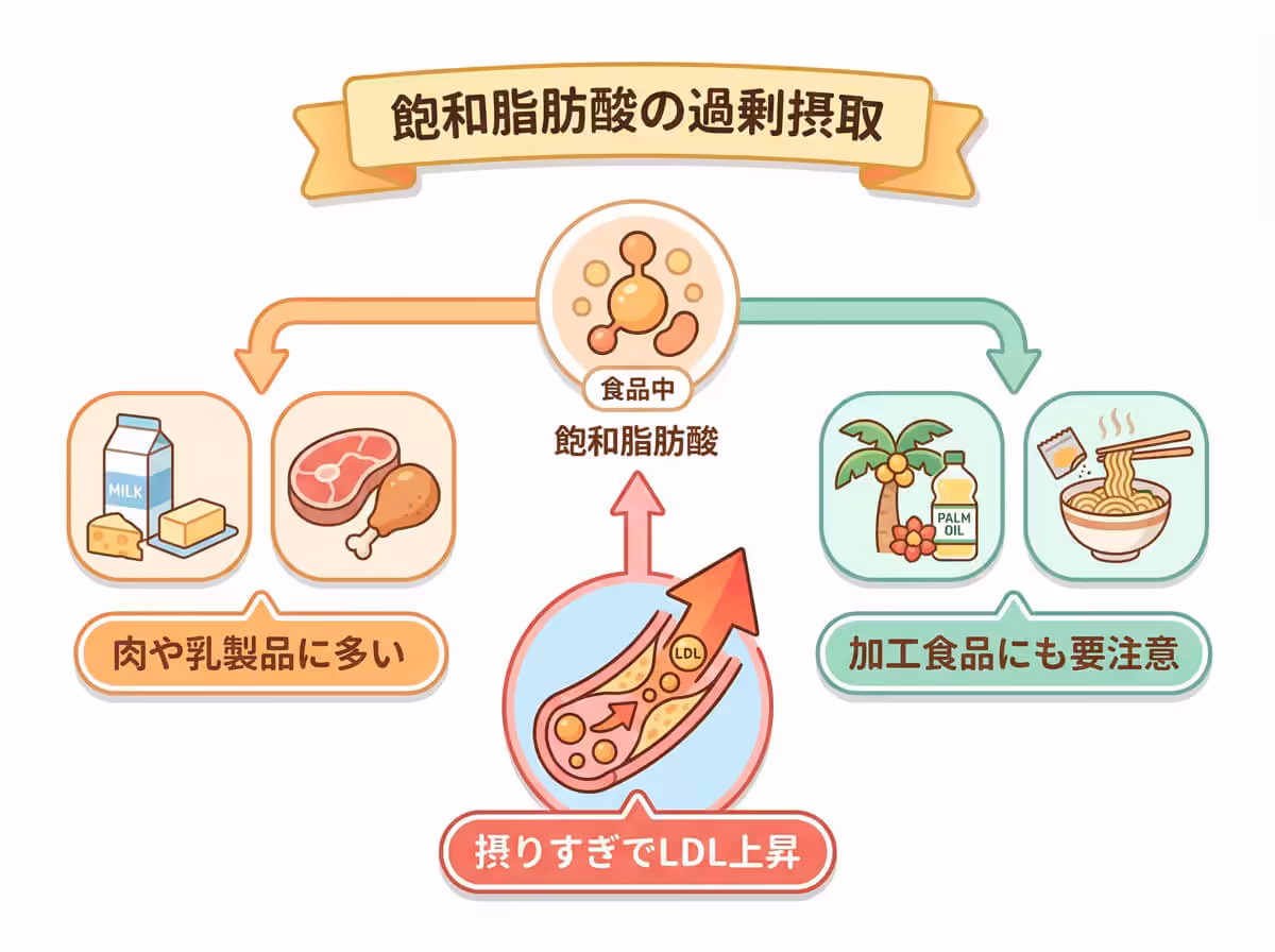 飽和脂肪酸の過剰摂取