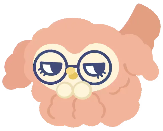 簡単登録を案内するピンクのメディープ・ぷぷ